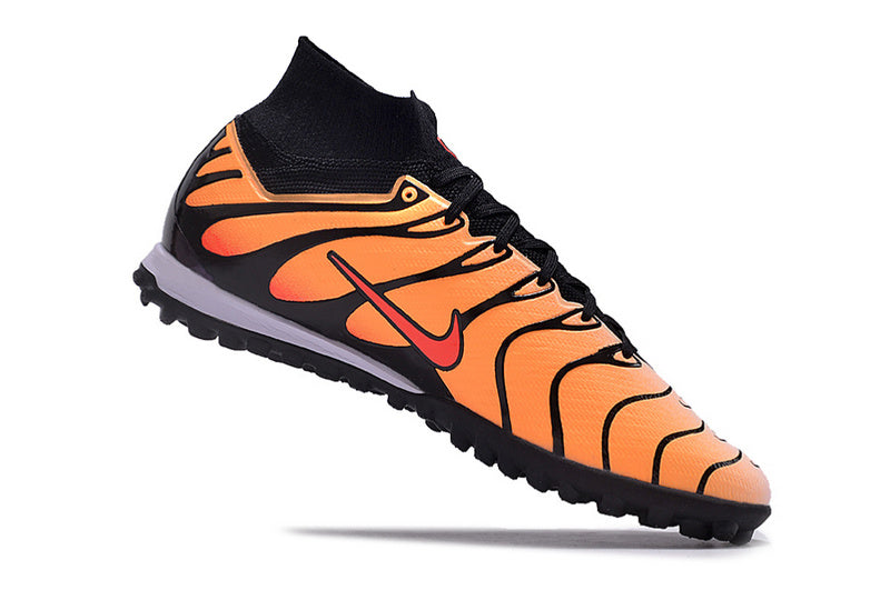CHUTEIRA NIKE MERCURIAL AIR ZOOM SUPERFLY 9 ELITE SOCIETY "AIR MAX PIMENTO" - LARANJA