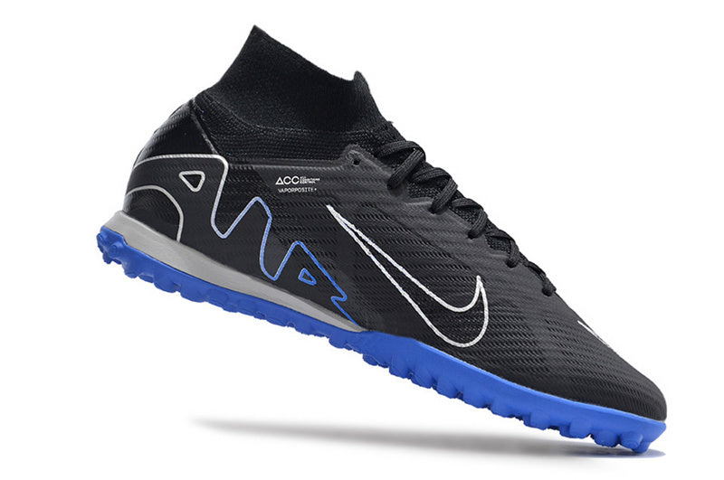 CHUTEIRA NIKE MERCURIAL AIR ZOOM SUPERFLY 9 ELITE SOCIETY "SHADOW" - PRETA E AZUL