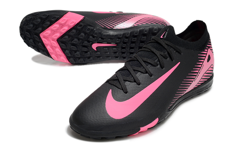 CHUTEIRA NIKE MERCURIAL AIR ZOOM VAPOR 16 ELITE SOCIETY - PRETA E ROSA