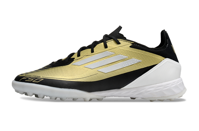 CHUTEIRA ADIDAS F50 SOCIETY "TRIUNFO DOURADO" - DOURADA E PRETA
