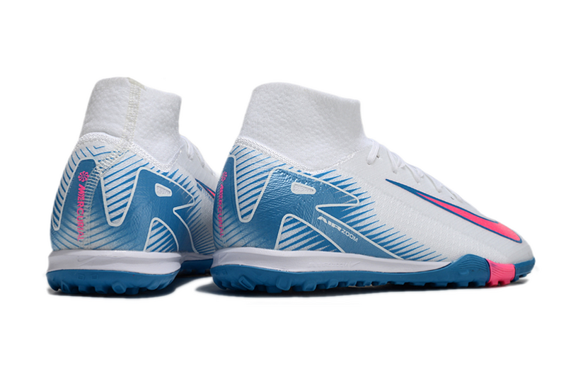 CHUTEIRA NIKE MERCURIAL AIR ZOOM SUPERFLY 10 ELITE SOCIETY - BRANCA E AZUL