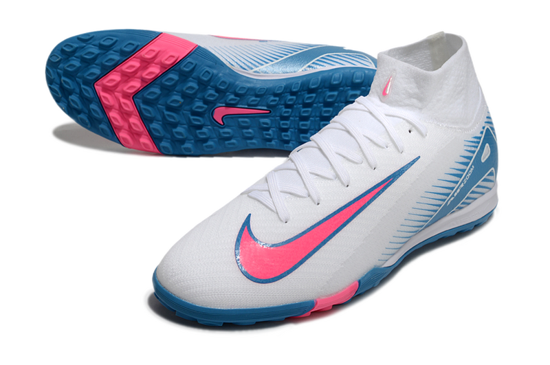CHUTEIRA NIKE MERCURIAL AIR ZOOM SUPERFLY 10 ELITE SOCIETY - BRANCA E AZUL