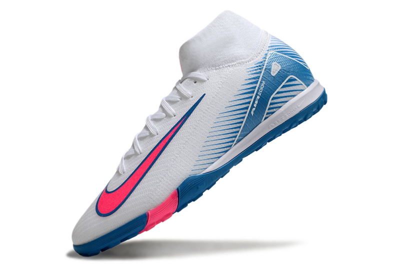 CHUTEIRA NIKE MERCURIAL AIR ZOOM SUPERFLY 10 ELITE SOCIETY - BRANCA E AZUL