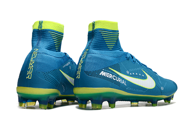 CHUTEIRA NIKE MERCURIAL SUPERFLY 5 ELITE CAMPO - AZUL E VERDE