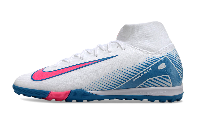 CHUTEIRA NIKE MERCURIAL AIR ZOOM SUPERFLY 10 ELITE SOCIETY - BRANCA E AZUL