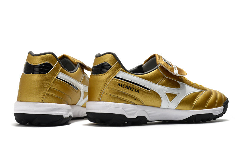 CHUTEIRA MIZUNO MORELIA II SOCIETY - DOURADA E BRANCA