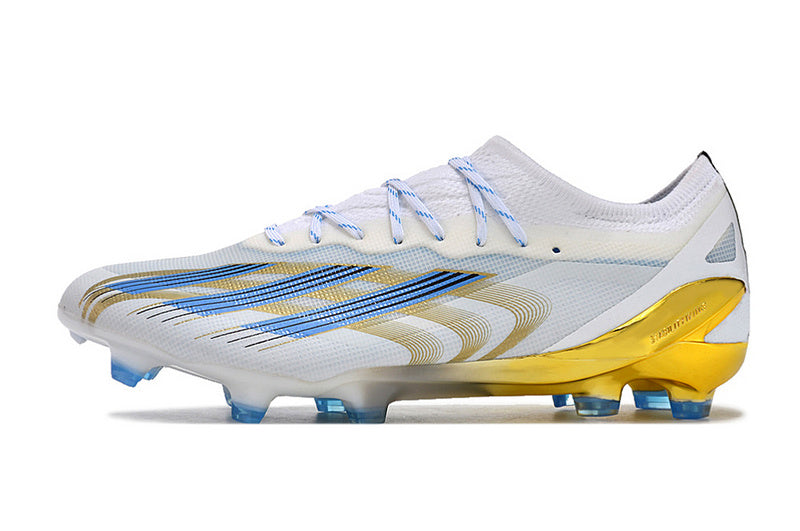 CHUTEIRA ADIDAS X CRAZYFAST.1 CAMPO "LAS ESTRELAS" - BRANCA E DOURADA