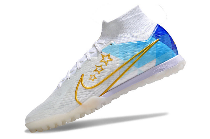 CHUTEIRA NIKE MERCURIAL AIR ZOOM SUPERFLY 9 ELITE SOCIETY "ENZO FERNANDEZ" - BRANCA E AZUL