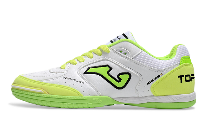 CHUTEIRA JOMA TOP FLEX FUTSAL - BRANCA E VERDE