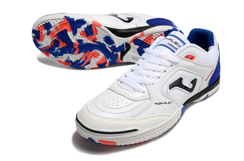 CHUTEIRA JOMA TOP FLEX FUTSAL - BRANCA E AZUL