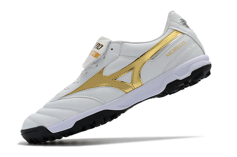 CHUTEIRA MIZUNO MORELIA II SOCIETY - BRANCA E DOURADA