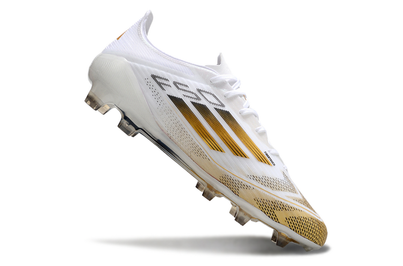 CHUTEIRA ADIDAS F50 ELITE CAMPO - BRANCA E AMARELA