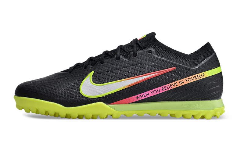 CHUTEIRA NIKE MERCURIAL AIR ZOOM VAPOR 15 ELITE SOCIETY - PRETA E AMARELA