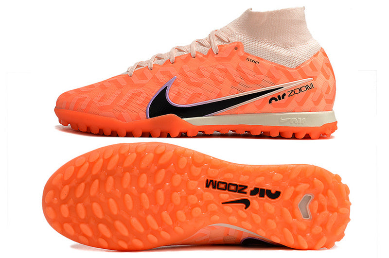 CHUTEIRA NIKE MERCURIAL AIR ZOOM SUPERFLY 9 ELITE SOCIETY "UNITED" - LARANJA