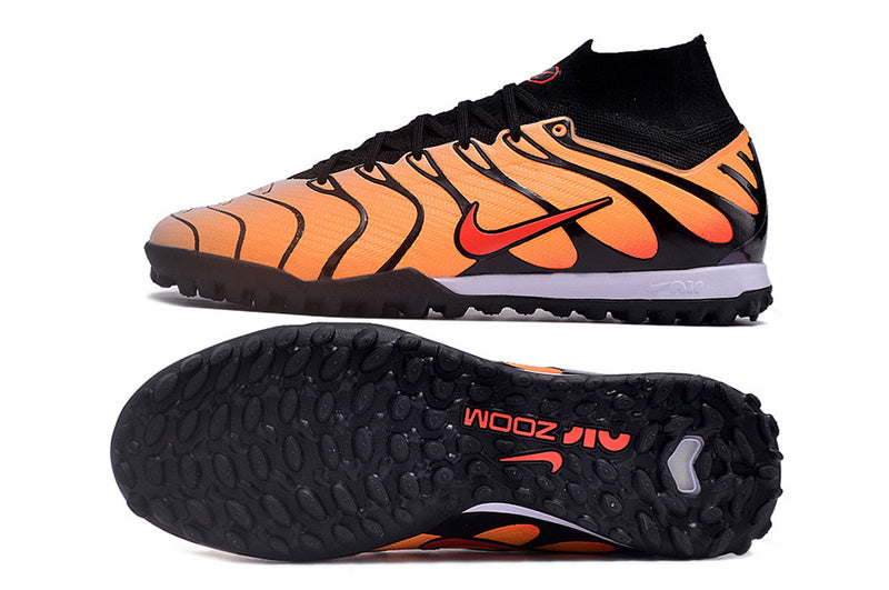 CHUTEIRA NIKE MERCURIAL AIR ZOOM SUPERFLY 9 ELITE SOCIETY "AIR MAX PIMENTO" - LARANJA