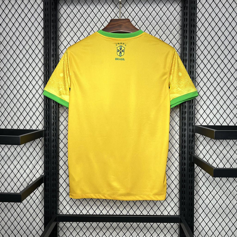 Camisa Brasil Cristo Redentor Amarela - Torcedor Masculina